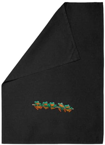 Azeeda 'Tree Frog Family' Cotton Tea Towel - Black (TW00051525) | Dish Cloth for Drying, Baking, Cooking and Kitchen Decor