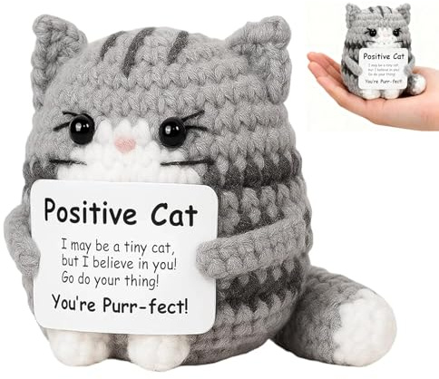 PDirat Positive Katze,Katzen Geschenke Für Frauen | Glücksbringer Katze für emotionale Unterstützung, Katzendeko Geschenk als Positive Geschenke, Beste Freundin Geschenke
