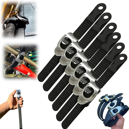 Schwerlast-Grip-Lock-Gurt, Verbindbare Multifunktions-Ratschengurte, Verstellbare Schwerlast-Sperrgurt mit Metallschnallen, Wiederverwendbar zum Sichern von allem, Fracht, Möbel, Ausrüstung (6 Stück)