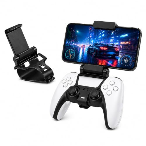 Controller Phone Mount Clip für Smartphone bis 80 mm Breite, Controller Halter verstellbarer Phone Mount für Gaming Controller, stabil und tragbar für mobiles Spielen zu Hause und unterwegs