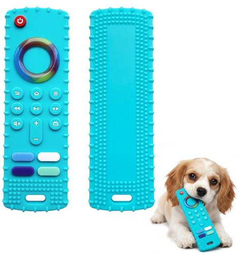 Yupaluz Remote Control Teething Toy,Interactive Dog Boredom Toys,Silicone Highly Elasti Dog Chew Toys For Puppies (Blue)
