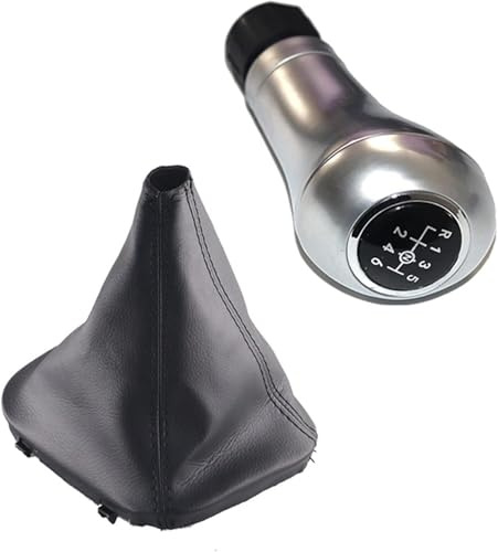 Pomo de palanca de cambios de coche Pomo de palanca cambios manual 6 velocidades para coche, funda protectora para MERCEDES para Benz CLASE C W203 S203 CL203 2000-2004(14.5mm Hole Set)