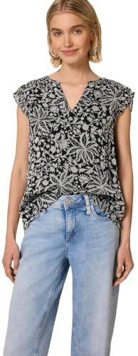 Street One Studio Damen Blusentop aus Chiffon mit Split Neck