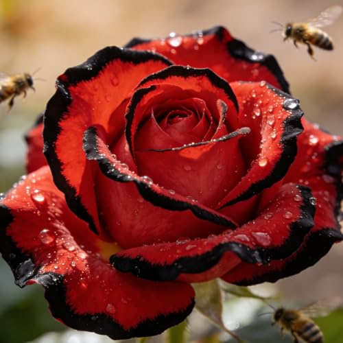 Gartendeko, winterharte mehrjährige Rose, keine Bewässerung erforderlich, pflegeleicht, geeignet für Frühling und Herbst-j-1Bulb