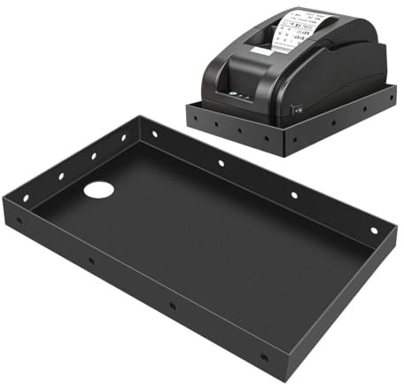 Luocute Thermal Printer Stand, Edelstahl Vorgebohrte Löcher für POS KDS Systeme, 26x16.5x2.8 cm Regal mit Kabelmanagement