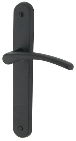 DT 2000 701910 Poignée de porte sur plaque cluses aluminium Noir mat acier sans trou
