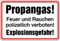 Schild Alu Propangas! Feuer und Rauchen polizeilich verboten! Explosionsgefahr! 200x300mm