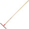 Fiskars Classic Rastrillo de 14 púas, Ancho: 36 cm, púas de acero templado/Mango de madera de fresno, Rojo, 1003705
