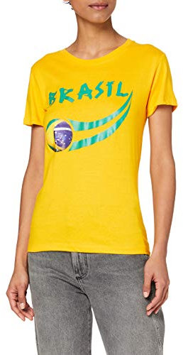 Supportershop Women's Brazil Supporter T-Shirt Rundhals Gelb Gelb - Gelb M