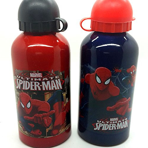 Marvel Ultimate Spiderman Aluminium Water Bottle With Lid (one supplied) (red)