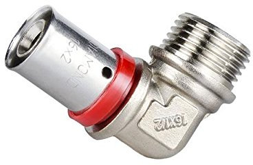 Pressfitting Winkel 16x1/2 AG Bogen für Aluverbundrohr Mehrschichtverbundrohr Verbundrohr PEX