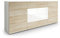 Vladon Sideboard Rova, Made in Germany, Kommode mit 4 Türen und 4 Schubladen, Weiß matt/Eiche sägerau/Weiß Hochglanz (166 x 72 x 35 cm)