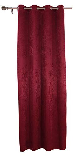 WOLTU Thermovorhang Kälteschutz wärmeisolierende Vorhänge Blickdicht mit Ösen, 250g/m² Schwere Verdunklungsvorhänge Damast Optik Gardinen Wohnzimmer Schlafzimmer, 135x225 cm Bordeaux (1 Stück)