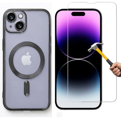 ino 2in1 Schutzglas + Schutzhülle Magnetisch für MagSafe für iPhone 14 Pro | mit Kameraschutz Panzerglas Hülle Cover Silikonhülle 14pro