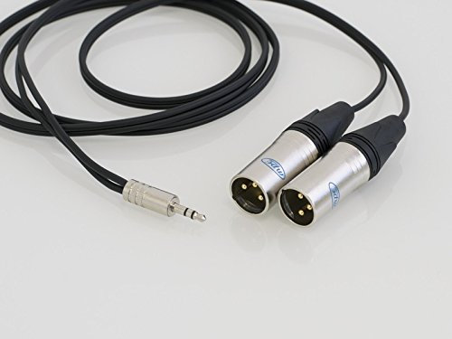 MPE Cavo adattatore mini jack 3,5 mm stereo xlr cannon maschio 5 mt Made in Italy per collegare pc, iphone, ipod, cellulare, mp3 casse attive diffusori attivi mod: A32-5 metri