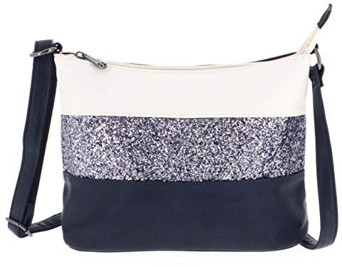 Gallantry - Sac Bandoulière Femme Paillettes Elégant - Sacoche Messenger Porté Epaule Tendance Multicolore Souple - Besace Sac Soirée Mariage Strass Brillant Léger - Chic Mode - Bleu