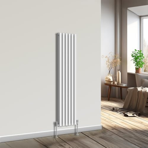 NRG Vertical Oval Column Radiator Bathroom Central Heating White 1600x354mm Double Panel Radiators