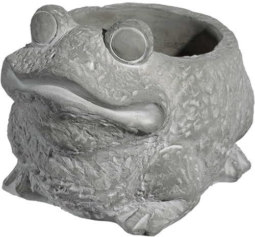 Classic Home and Garden Cement Buddies Pot de Fleurs d'intérieur/extérieur avec Trou de Drainage Grenouille Taille L (19 cm) Gris Naturel