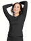 LAPASA Damen Innenfleece Thermo Unterhemd, warmes langärmliges Thermo-Shirt Thermounterwäsche Oberteil Funktionsunterwäsche, Schwarz (1 Pack), M