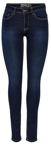 Only Femme Onlpaola Hw Dnm Azgz878 Noos Jean Skinny, Bleu (Dark Blue Denim), S EU