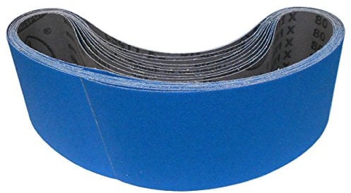 Klingspor Schleifband CS411X Zirkonkorund – 100 x 915 mm – Körnung P80 – 10 Stück – für Metall Edelstahl INOX, Hartholz – hochreißfeste Gewebeunterlage – Profi-Schleifbänder für Bandschleifer