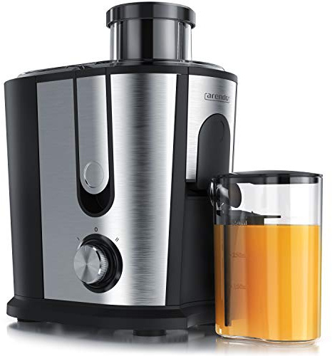 Arendo - Entsafter für Obst und Gemüse in Edelstahl - Zentrifugaler Entsafter Juicer - elektrisch - 2 Geschwindigkeitsstufen - Überhitzungsschutz - Edelstahlgehäuse - BPA-frei