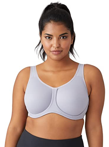 Wacoal Damen Simone 855170 Bügel Vollständiger Abdeckung, Ungefüttert Sport-BH, Lilace Grau Mit Zephyr, 75H
