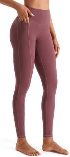 Persit Damen Sport Leggins mit Taschen, Blickdicht Sporthose Yogahose Streetwear