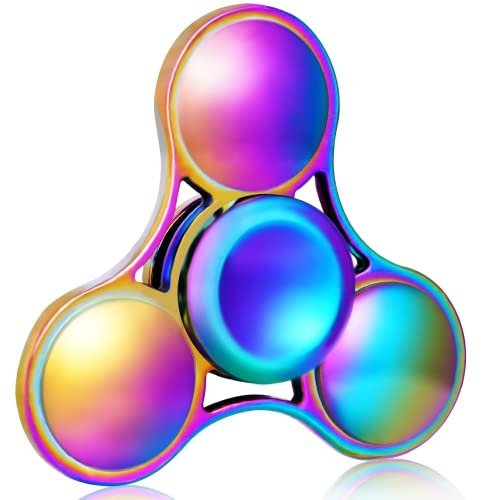 SCIONE Fidget Spinner Metall Edelstahl Lager 3-5 Min Hochgeschwindigkeit Stressabbau Spinner Graduierung Geschenke ADHD Anti Angst Spielzeug für Kinder (Lagerdeckel können abgenommen montiert Werden)