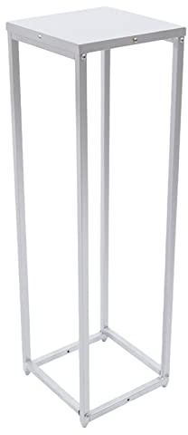 Bathrena Silber Blumenständer Metall, Blumen-Bodenvase, Metallsäule, Blumenhocker, Blumensäule Modern Pflanzenständer Pflanzenhocker für Hochzeit, Party, Abendessen, Tafelaufsatz (24 * 24 * 80cm)