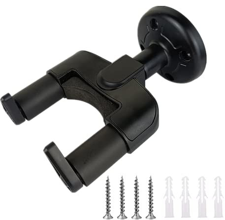 NA 1 PCS Locking Guitar Hook Automatic Guitar Lock Guitar Wall Mount Bracket for All Size Guitars Bass, Mandolin, Banjo, Ukulele Acoustic Guitar Stand