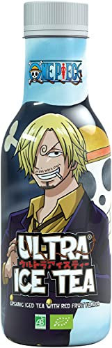 ULTRA ICE TEA Bio Eistee – Veganer Früchtetee mit dem One Piece Charakter Sanji – Fruchtiger Hibiskusblütengeschmack – 1 x 500 ml Einweg
