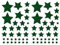 Oblique Unique® 64 Sterne Sticker Stern Aufkleber mit Glitzereffekt für Weihnachten als Weihnachtsdeko zum Basteln Dekorieren Scrapbooking Spielen (Grün)