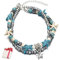 Ouceanwin Boho Türkis Fußkette Damen, Verstellbar Geschichtete Fußkettchen Muschel Anhänger Mehrschichtige Knöchel Schmuck Charm Sandstrand Fußschmuck Boho für Frauen und Mädchen