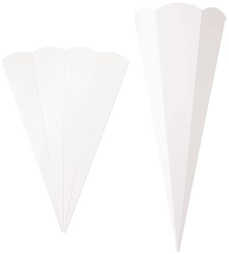 PAINT IT EASY NEU Schultütenrohling mit Steckverschluß, Stabiler Karton 400g/qm, 6-eckig, 68 cm, 1 Stück, Weiß