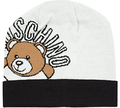 Moschino Damen Teddy Bear Mütze White - Black