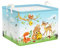 Clastyle Wildtiere Kinder Wäschekorb mit Henkel Baumzweige Kleidung Spielzeug Aufbewahrungskorb Jungen Mädchen Aufbewahrungsbox für Babyzimmer Bad, Bear Fuchs Hirsche, 40*30*30 cm