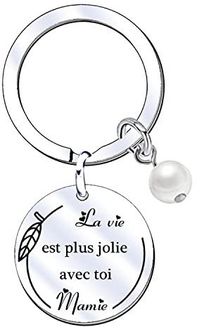 JRZDFXS Cadeau Mamie Grand-mère Porte-clés Mamie Femme,Cadeaux de fête Des Mères,Cadeau Anniversaire pour Mamie,Cadeau de Noël de Mamie (4)