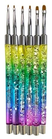 Glitterbels Gel and Art Rainbow Brush Set x 6 Brushes