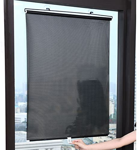 XUNFAKEJI Flexibler Sonnenschutz Auto Einziehbar Auto Sonnenrollo, Seitenscheibe PVC Faltbarer Sonnenschutzrollo Heckscheibe Rollo Lichtdurchlässig (40x60cm (15.7x23.6in))