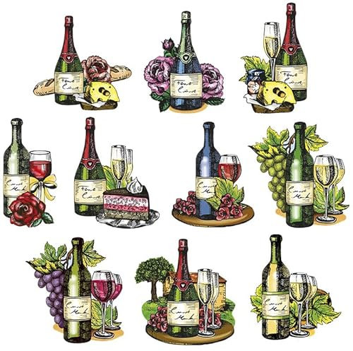 Ideen mit Herz 3-D Motive, ausgestanzt, ca. 7-10 cm, 10 Stück im Beutel | Bilder zum Basteln & Dekorieren | Grußkarten selber machen | Bildmotive für Scrapbooking & DIY-Deko (Weinprobe)