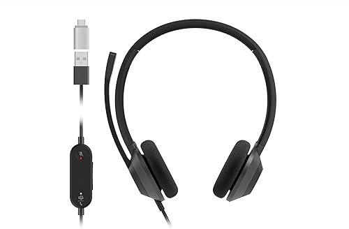 Cisco Headset 322Q USB-C, Wired Dual On-Ear Headphones, Microsoft Teams Controller with USB-C, Carbon Black, 2-Year Limited Liability Warranty (HS-W-322Q-C-USBC)