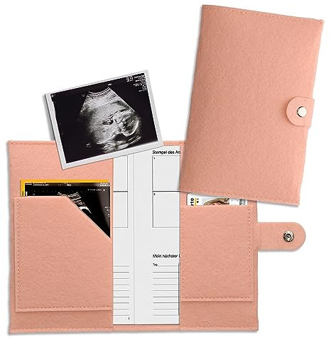 kwmobile Hülle für Mutter-Kind-Pass aus Filz - Cover für österreichischen Mutterpass - Schutzhülle mit extra Fächern - Altrosa