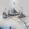 JYHCD 3D Segelschiffen Wanddekoration Nautical Boat Wanddeko Maritime Deko Hängende Ornamente Ozean-Thema Metallschiff-Wandskulptur Dekor Zuhause Hotel-Wohnzimmer-Schlafzimmer-Esszimmer,A