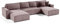Mars Meble Ecksofa Parys U Eckcouch mit Schlaffunktion und Bettkasten U-Form Polsterecke aus Cord-Bezug 390 cm Ecke u-förmig, Farbe: Rosa, Poso 27