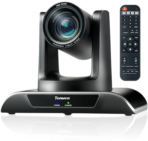 Tenveo PTZ Telecamera per Conferenze 12X USB3.0 HDMI Telecamera per Videoconferenze 1080P Full HD Streaming Webcam con Skype/Zoom/Teams/OBS per Riunioni Chiesa Educazione Medicina