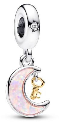 Feitery Adventskalender 2023 Charms Kompatibilität für Pandora Armband Bead Charm für Damen Weihnachtszeit (Rosa Mond)