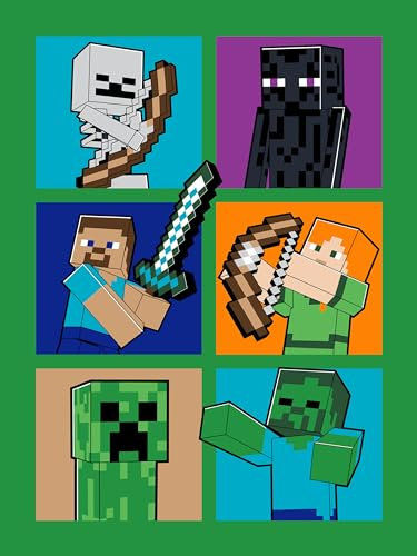 Carbotex Minecraft Fleecedecke Kuscheldecke Schmusedecke 150 x 200cm