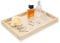 SUMNACON Natural Travertine Serving Tray Bathroom Vanity Tray, Beige Jewelry Trinket Tray Decorative Countertop Tray Minimalist Organizer Storage Tray for Table Dresser (Rectangular)