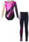 iEFiEL Mädchen Turnanzug Langarm Glitzer Gymnastik Kleidung Set Ballett Trikot Langarmbody mit Lange Hose Kinder Gymnastikanzug Zb Hell Rosa 146-152